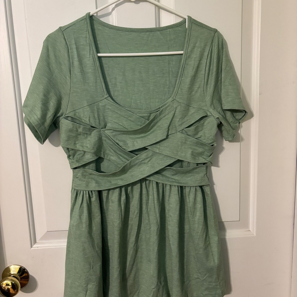 Green Short Sleeve Dress